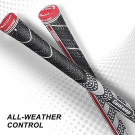 Geoleap Golf Club Grips Set of 13 - Grips with 15 Tapes and Grips with All Repair Kits for Choice,High Feedback with Back Rib Technology,All-weather Performance, Cross Corded Rubber Technology Golf