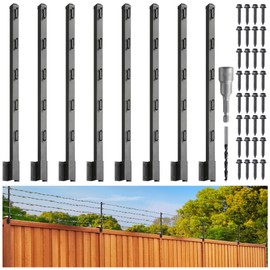 Epcee Fence Post Extender, 31" Fence Barbed Wire Extend Arm，for Outdoor Fences to Increase Height, Protect Privacy and Pets Jumping Off (8, 31in)