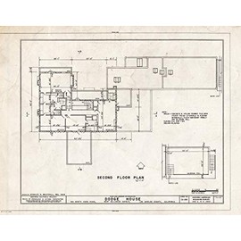 Historic Pictoric : Blueprint HABS Cal,19-LOSAN,27- (Sheet 5 of 9) - Walter Luther Dodge House, 950 North Kings Road, West Hollywood District, Los Angeles, Los Angeles County, CA 24in x 18in