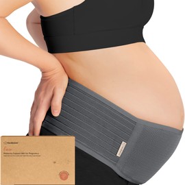KeaBabies Banda de maternidad para el vientre para embarazo, suave y transpirable, cinturón de apoyo para el vientre para embarazo, bandas de apoyo pélvico, correa de abdomen para pantalones, soporte de espalda para embarazo (gris místico, M/L)