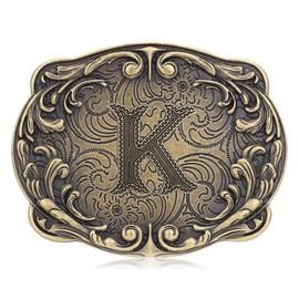 Absbolo Western Belt Buckles for Men ABCDJMR-Z Initial Belt Buckle Cowboy Custom Belt Buckle K
