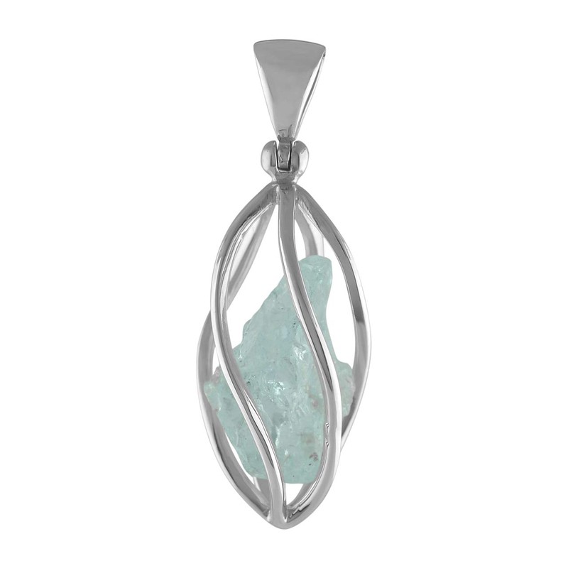 Colgante de plata de ley con piedras preciosas ásperas, Gema,