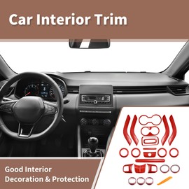 HEROFFIX Decoration Set of 21 for Center Console Steering Wheel Air Outlet Door Handle Cover for Jeep Wrangler JK JKU 2011-2018 2-Door 4-Door Interior Trim Accessory Red