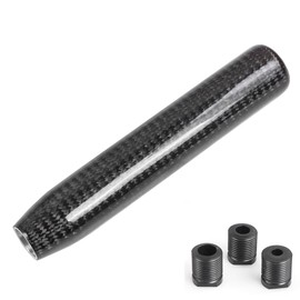 muge racing Universal Carbon Fiber Long Shift Knob 180mm Automatic/Manual Gear Shift Knob for Most Vehicles with 3 Adapters