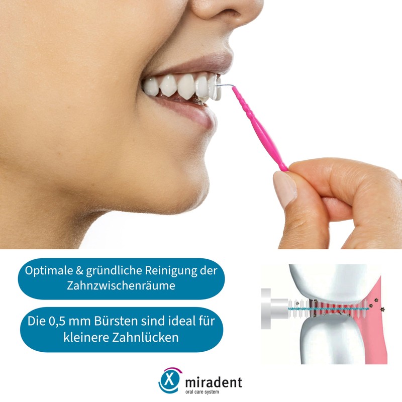 miradent Pic-Brush® Minis Interdental Brushes Red 0.5 mm Pack of