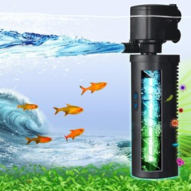 COOSPIDER Aquarium Filter U-Very Suitable for 20-75 Gallon Tank, 200GPH Fish Tank Filters for Green Control, Powerful Internal Submersible Pump for Turtle Tank, Air Supply & Oxygen Enhancement