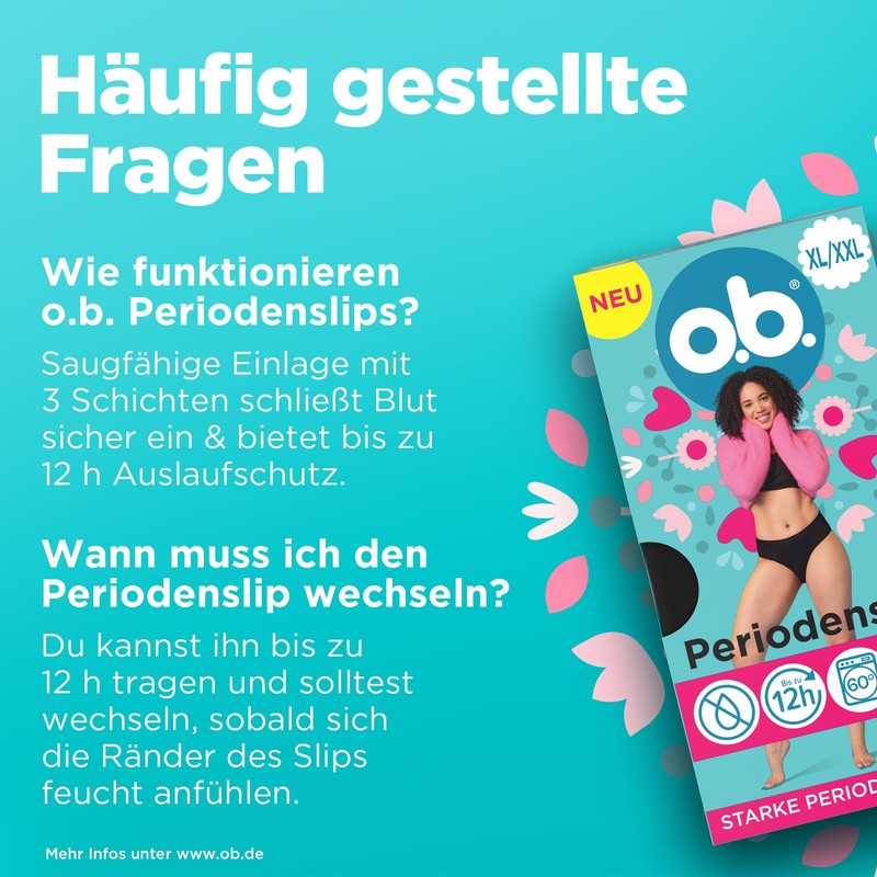 o.b. Periodenslip in Größe XL / XXL, (1 Stück), wiederverwendbare