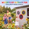 MotiMind 3 Pcs Outdoor Chalkboard for Kids, Sunflower Garden Decor