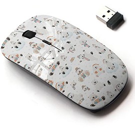 2.4G Wireless Mouse with Cute Pattern Design for All Laptops and Desktops with Nano Receiver - Cute Polar Bear