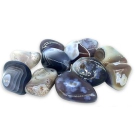 CRIGEMA - 5 Pieces Natural Stone Tumbled Stone Polished for Healing Stone, Reiki and Meditation - 20-25 mm (Botswana Agate)