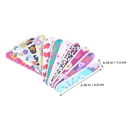 Healeved Nail File Buffer Set 50pcs Colorful Double Sided Nail Files Printing Design for Women's Manicure