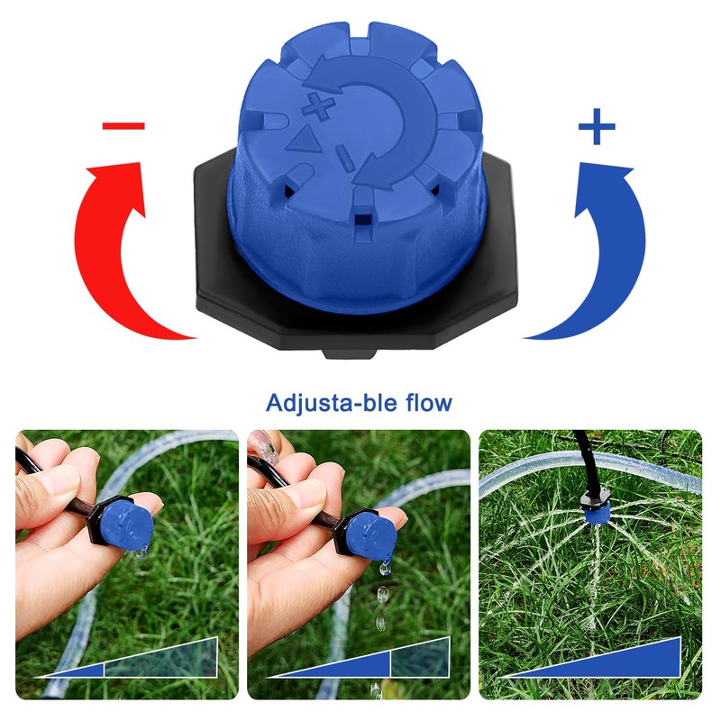 VooGenzek 200 Pieces Adjustable Watering Dripper Sprinkler, Plastic Micro Flow