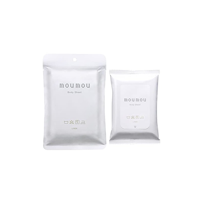 mou Mou Body Sheet, Linen (Transparent, Refreshing Scent), Pack of