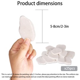 YHNDECO Pack of 15 Stones for Painting, Flat, 5-8 cm, Smooth Pebbles for Painting, White Stones, Decorative Stones, for DIY, Colourful Painting Decoration