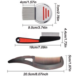 3 Stück Anti Schuppenkamm Kamm Kopfhaut Reinigung Edelstahl Fein Kopfhaut Läusekamm Kamm für Saubere Kopfhaut Nissenkamm für Frauen Männer Entfernung Von Schuppen Und Schmutz