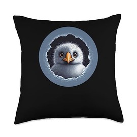 Penguin Hugs - Cute Penguin Gifts and Apparel Antarctica Animal Cool Kawaii Cartoon Men's Penguin Throw Pillow, 18x18, Multicolor