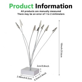 Sporgo Photo Holder Memo Clip Holder: Postcard Holder, Photo Holder Desk Memo Clip with Clips, Memo Holder for Wedding, Office, Decoration, Party (8 Clips)