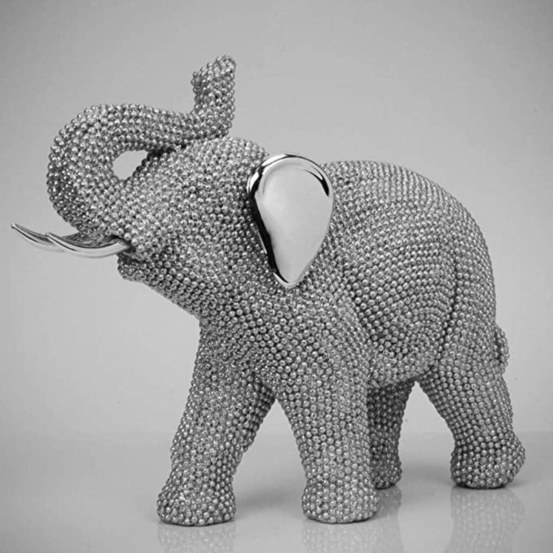 Naturecraft Collection Sparkly Diamante Elephant Figurine Statue NC1151