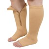 PUTUO Plus Size Compression Socks: Wide Calf Zip Flight Sock