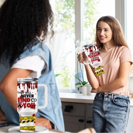 True Crime Gifts - This is My True Crime Watching Drink Tumbler 40 Oz, Crime Junkie Merch Gifts for True Crime Lovers Mug, Valentine Crime Scene/Detective Fans Gifts, Crime Show Lover Gifts Horror Cup