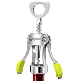 IPOW Wine Opener, Zinc Alloy Wine Bottle Opener, Wing Corkscrew Heavy Duty, Manual Multifunctional Cork Screw for Waiter, Green
