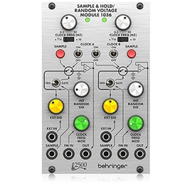 Behringer Analog Synthesizer Modular Euro Rack Module with Euro Rack Dual Sample & Hold/Random Voltage Module 2500 Series SAMPLE & HOLD/RANDOM VOLTAGE MODULE 1036 Silver
