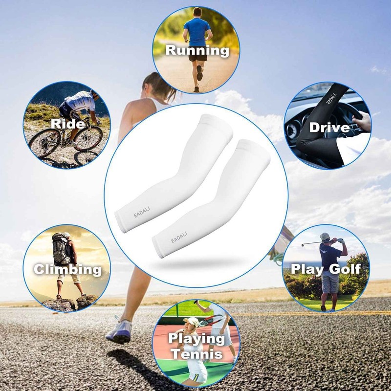 Eadali Arm Covers, Cooling Effect, Sweat Absorbent, Quick Drying, Anti-Slip,
