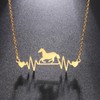 LIKGREAT Horse Pendant Necklace Heart Pendant Necklace Horse Friendship Stainless