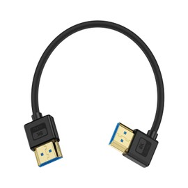 Poyiccot Right Angle HDMI Cable, Short 8K, 48Gbps HDMI Cable, Right Angled HDMI 2.1 Standard HDMI Converter, Soft HDMI Cable, 0.3m, Ultra Thin HDMI 8K@60Hz, 4K@120Hz/144Hz HDMI Cable