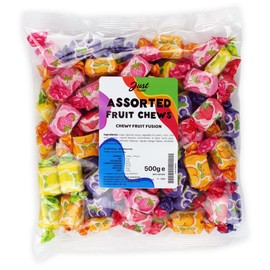 Just Treats Assorted Fruit Chews 500g Party Bag