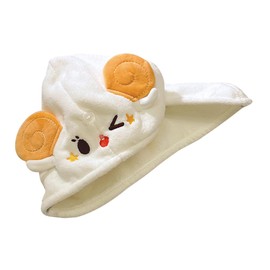 Zerodeko Absorbent Quick Dry Hair Cap Cartoon Coral Fleece Turban for Soft Hair Wrap Hat Lightweight and Compact Design for Travel and Daily Use