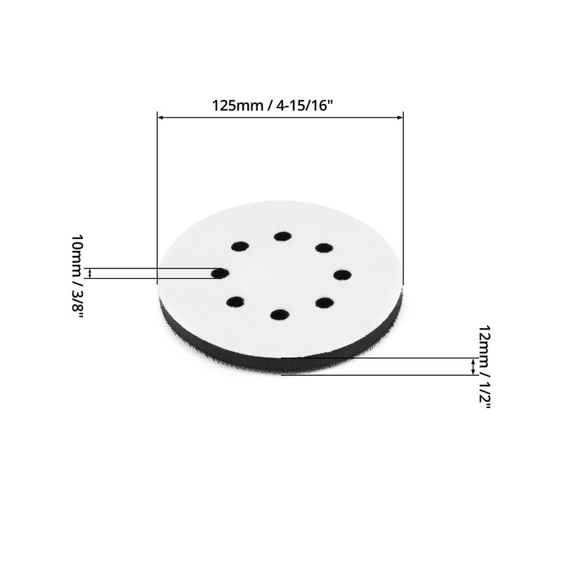 QWORK® 2PCS Soft Sponge Interface Pad for Eccentric Sanders, 125mm