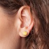 Kleine Ohrstecker silber mit Stein ‚Ä¢ Dunkelgelbe Ohrringe f√ºr Damen