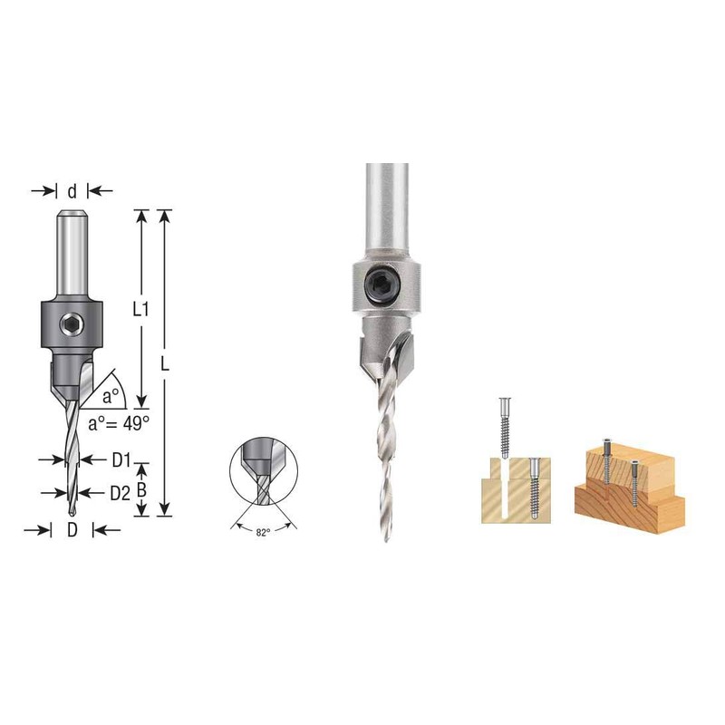 Amana Tool - (55122) Carbide Tipped 82° Countersink with Slow