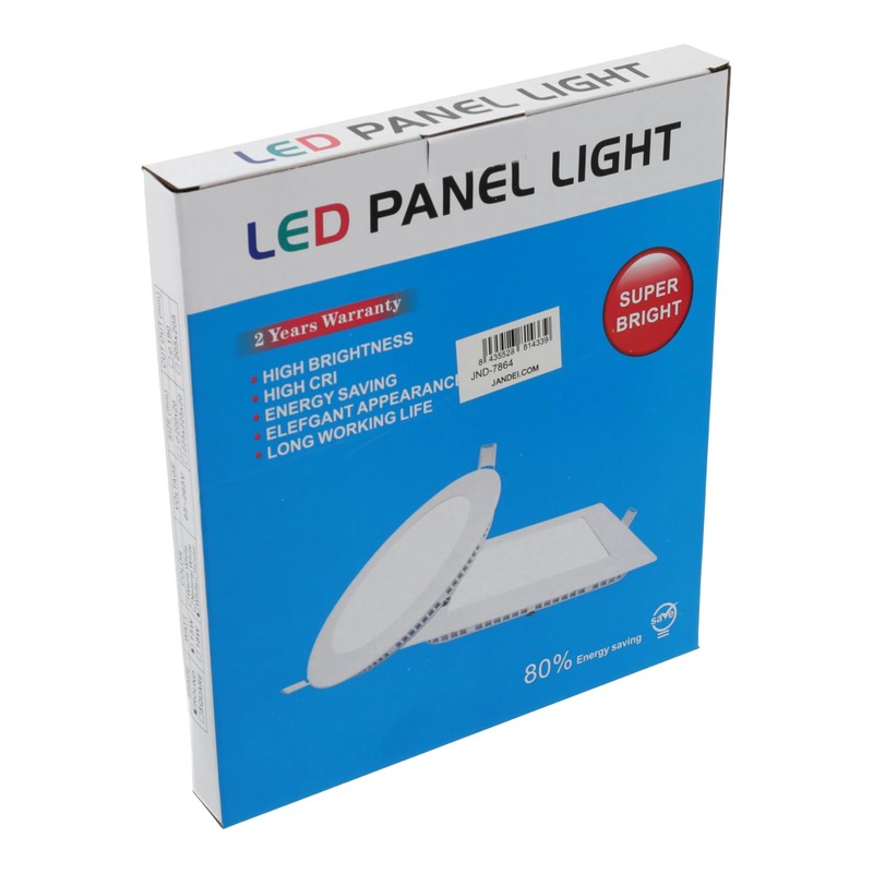 JANDEI - Round Extra Flat Led Downlight, Lighting 15W, 6000K,
