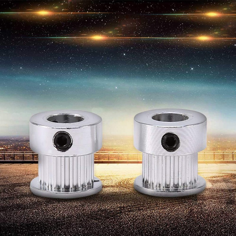 2pcs GT2 Timing Belt Pulley 20 Teeth 8mm Bore Aluminum