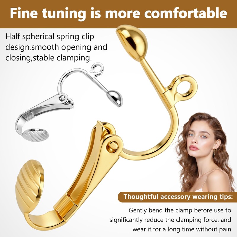40 Pack Clip Earring Converters, Post to Clip On Earring
