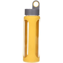 Lock & Lock I-Band Heat-Resistance Glass Water Bottle, 17 oz (Yellow)