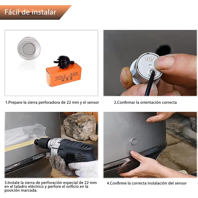 mornwell Sistema De Radar,con 4 Sensores de Reversa para Auto