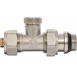 Straight Manual Return Outlet Radiator Valve 16mm PEX Compression Fittings x 1/2" BSP