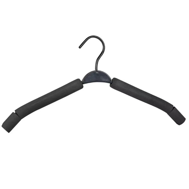 FlyNautics 10pack Clothes Hangers Non-Slip Black Steel Coated Sponge Hangers