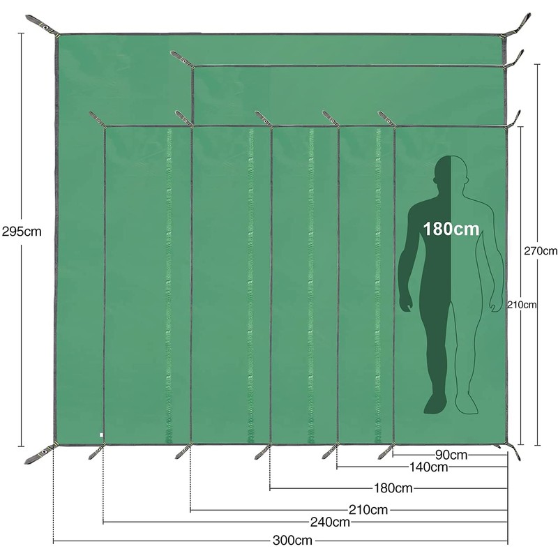 REDCAMP Ground Sheet, Tent Sheet, PU 1,500 mm (1,500 mm)
