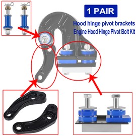 Generic Engine Hood Hinge Pivot Bolt Kit 13-04626 Hood Hinge Pivot Bracket Bushing Mount Bracket Kit for Peterbilt 379 378, Reference Number 13-04154, 13-04164, Blue