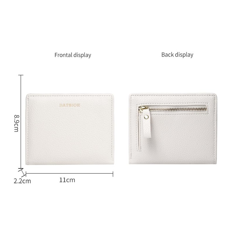 Belsmi Women Small Slim Minimalist Leather Bifold Trifold Wallets, Brown,