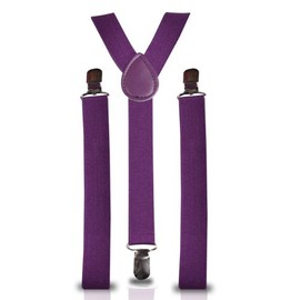 SHUKAN FASHIONS - NEW ADJUSTABLE SLIM MEN LADIES TROUSER PURPLE BRACES SUSPENDERS CLIP ON FANCY DRESS - P149