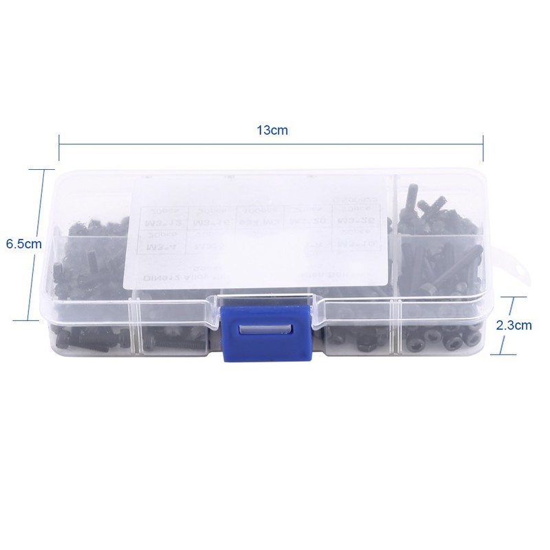 Hex Nuts + Hex Socket Bolts M3 280 Pcs Repair