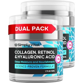 Anti-Aging Face Moisturizer with Retinol, Collagen  Hyaluronic Acid - 2-Pack                                                                          