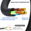 AWINLI Outdoor Extension Cable with Waterproof Switch,14AWG Specification 3-Plug Extension