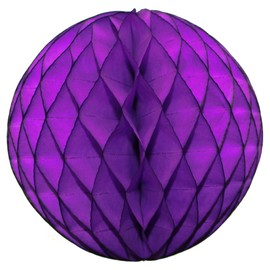 Extra-Large 19 Inch Honeycomb Tissue Paper Ball Decoration, Purple (1 Ball)