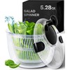 Joined Large Salad Spinner with Drain, Bowl, and Colander -